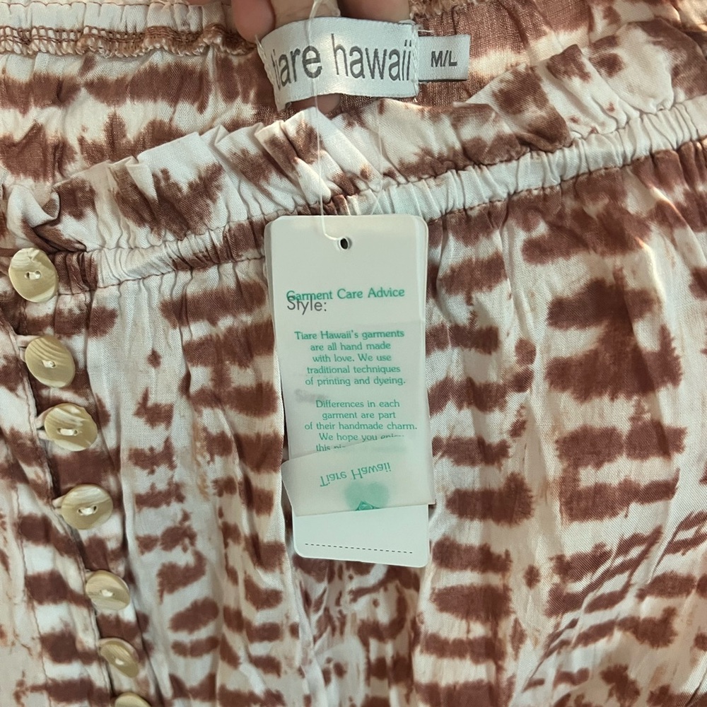 NWT Anthropologie Tiare Hawaii Ryden Dress in Hail Rust & White Size M/L - Picture 5 of 7